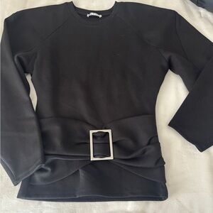 Zara Black Ribbed Collar Top